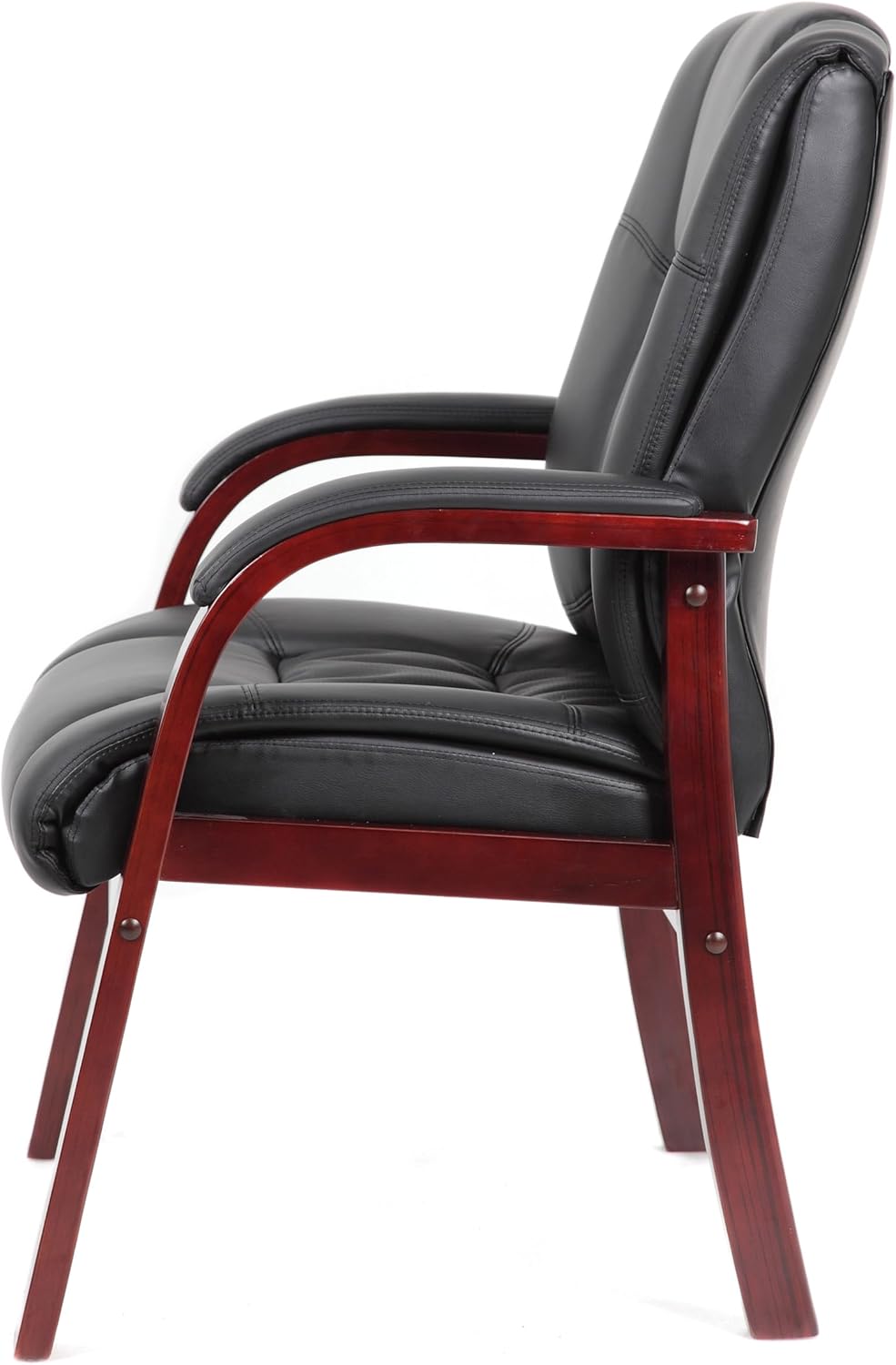 Mid Back Mahogany Guest Chair
