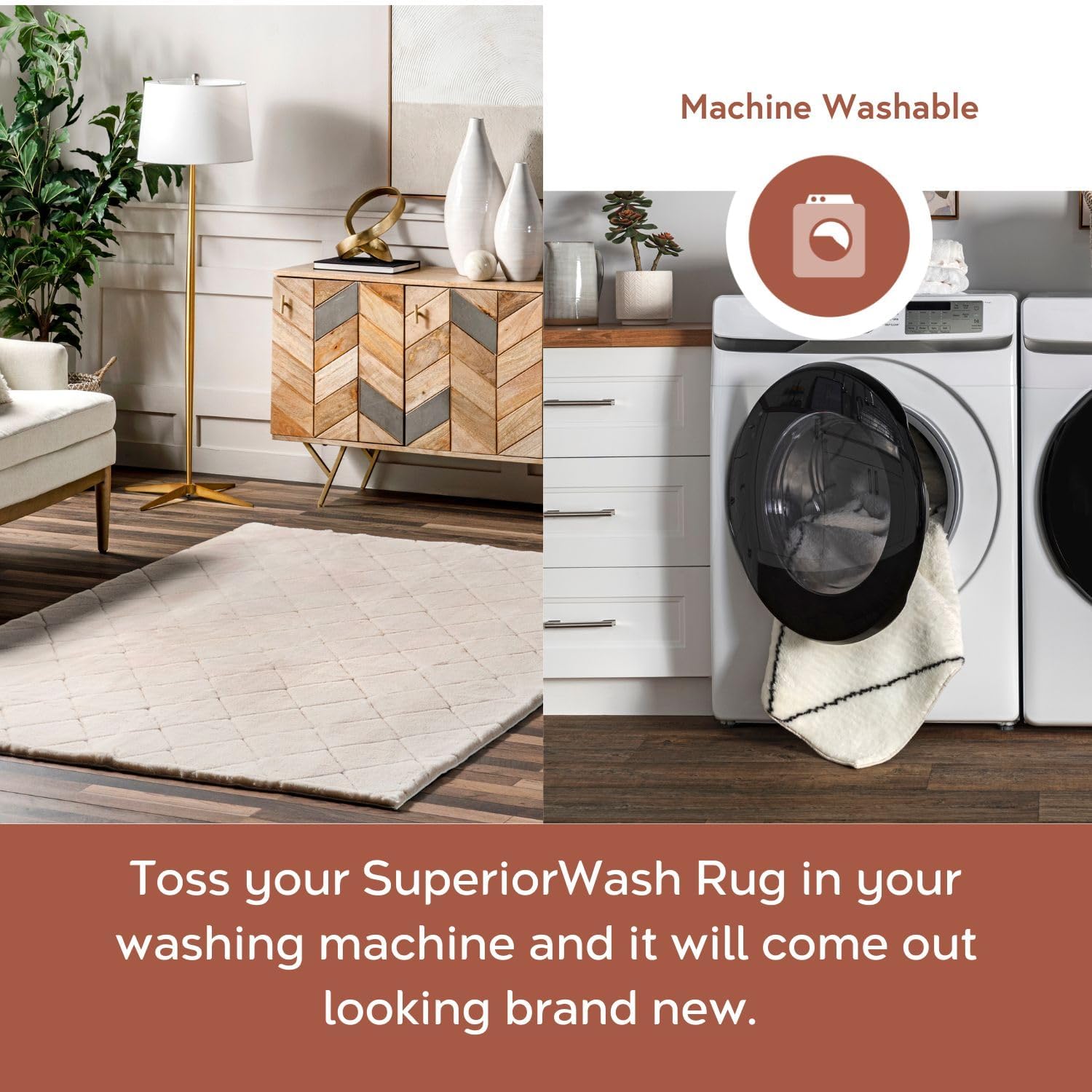 5' x 8' Plush Area Rug - Beige