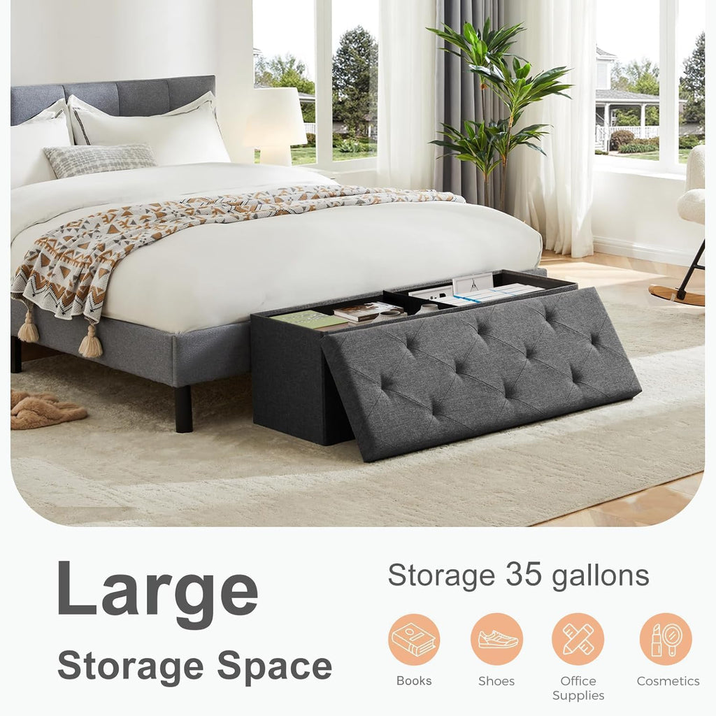 Large 43in Foldable Storage Ottoman