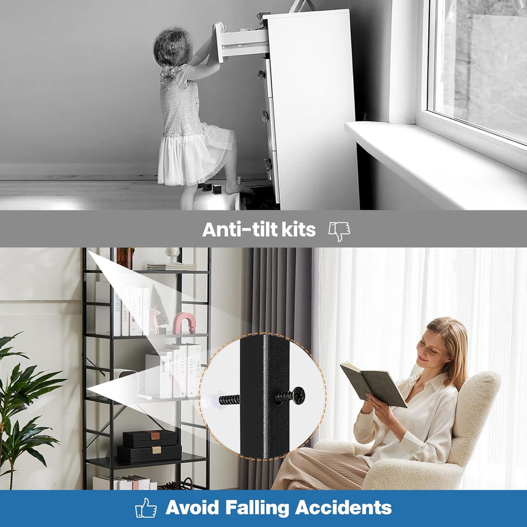 DUMOS 5-Tier Bookshelf