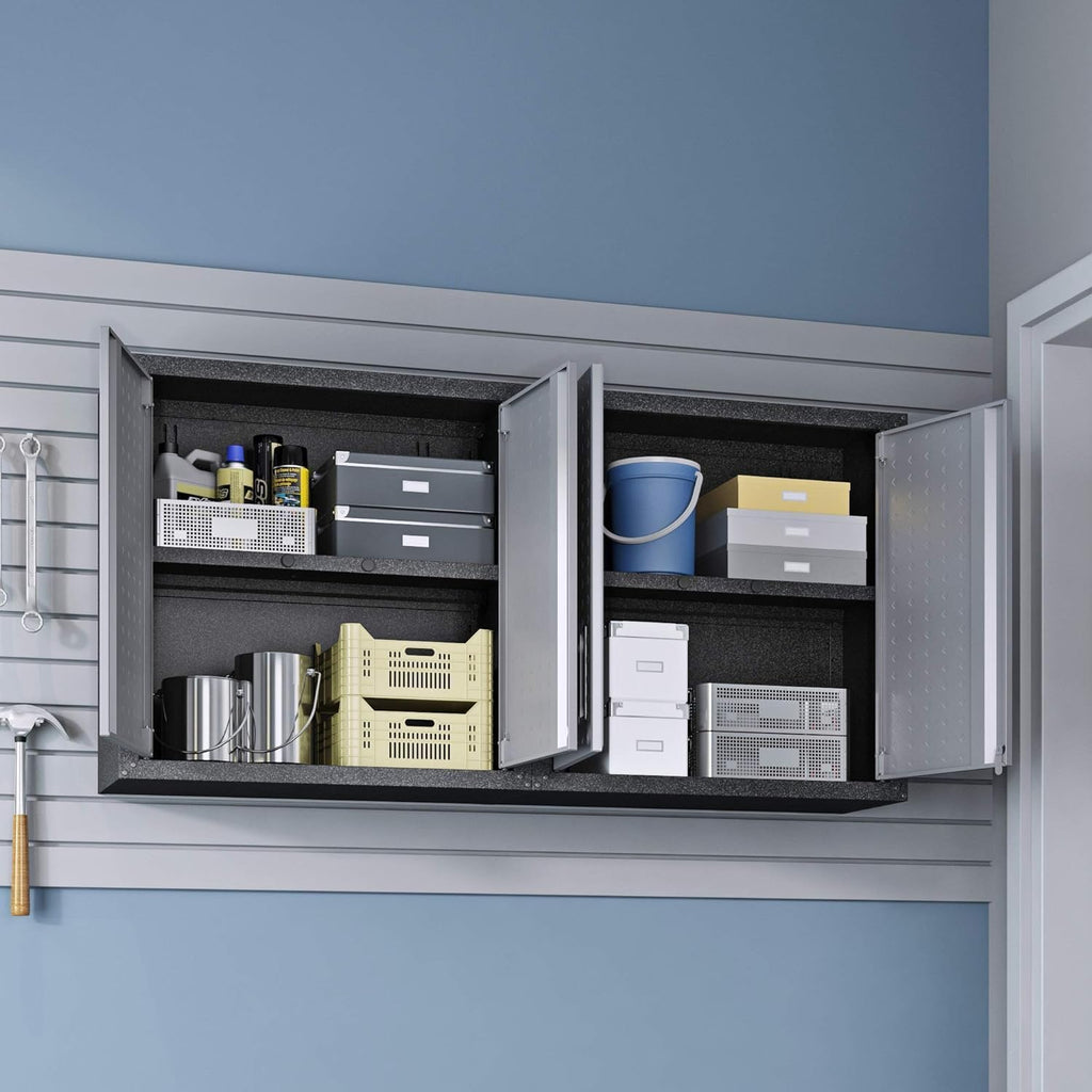 Black/Grey Floating Garage Storage Cabinet