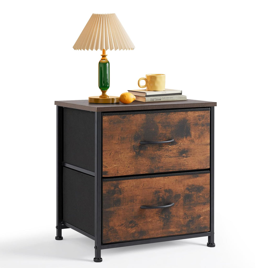 Small 2 Drawer Nightstand 11.8"D x 18"W x 20"