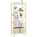 5-Tier Rustic Brown Bookshelf