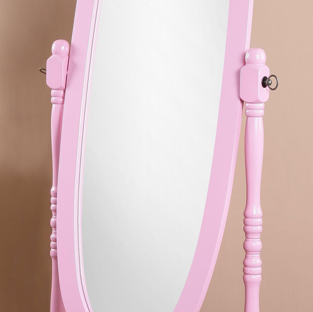 Queen Anna Style Floor Cheval Mirror, Pink