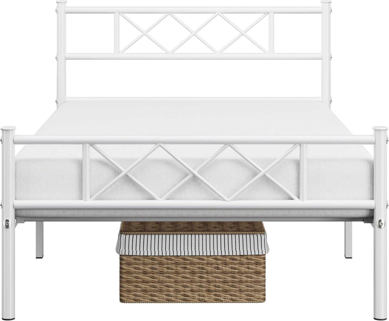 Twin Size Metal Platform Bed Frame with Headboard