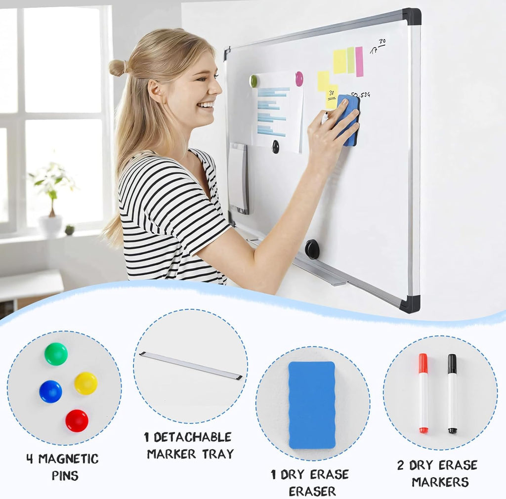 Magnetic White Board Kit 36"x24" with Accessories