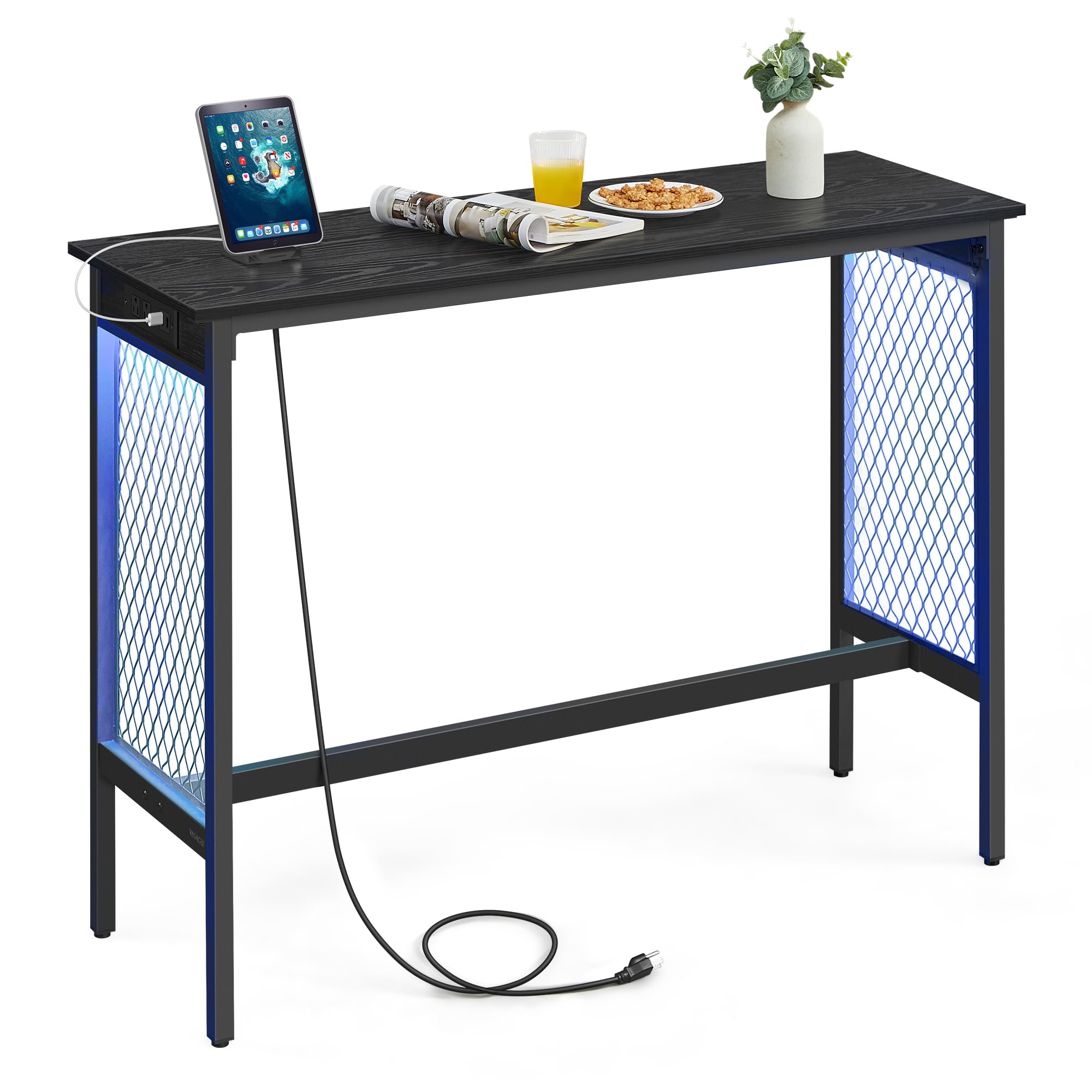 47.2" Tall Bar Table with Power Outlets