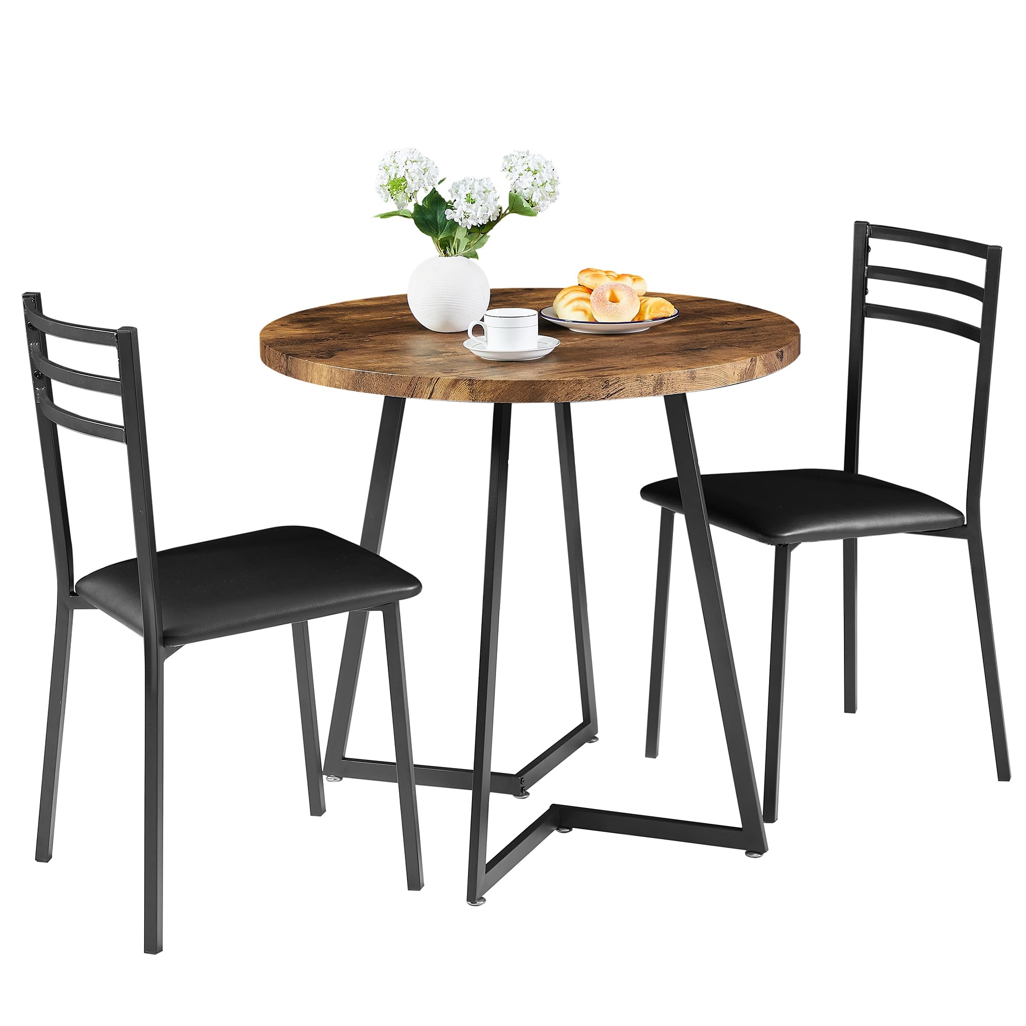 Small Round Kitchen Table with 2 Chairs