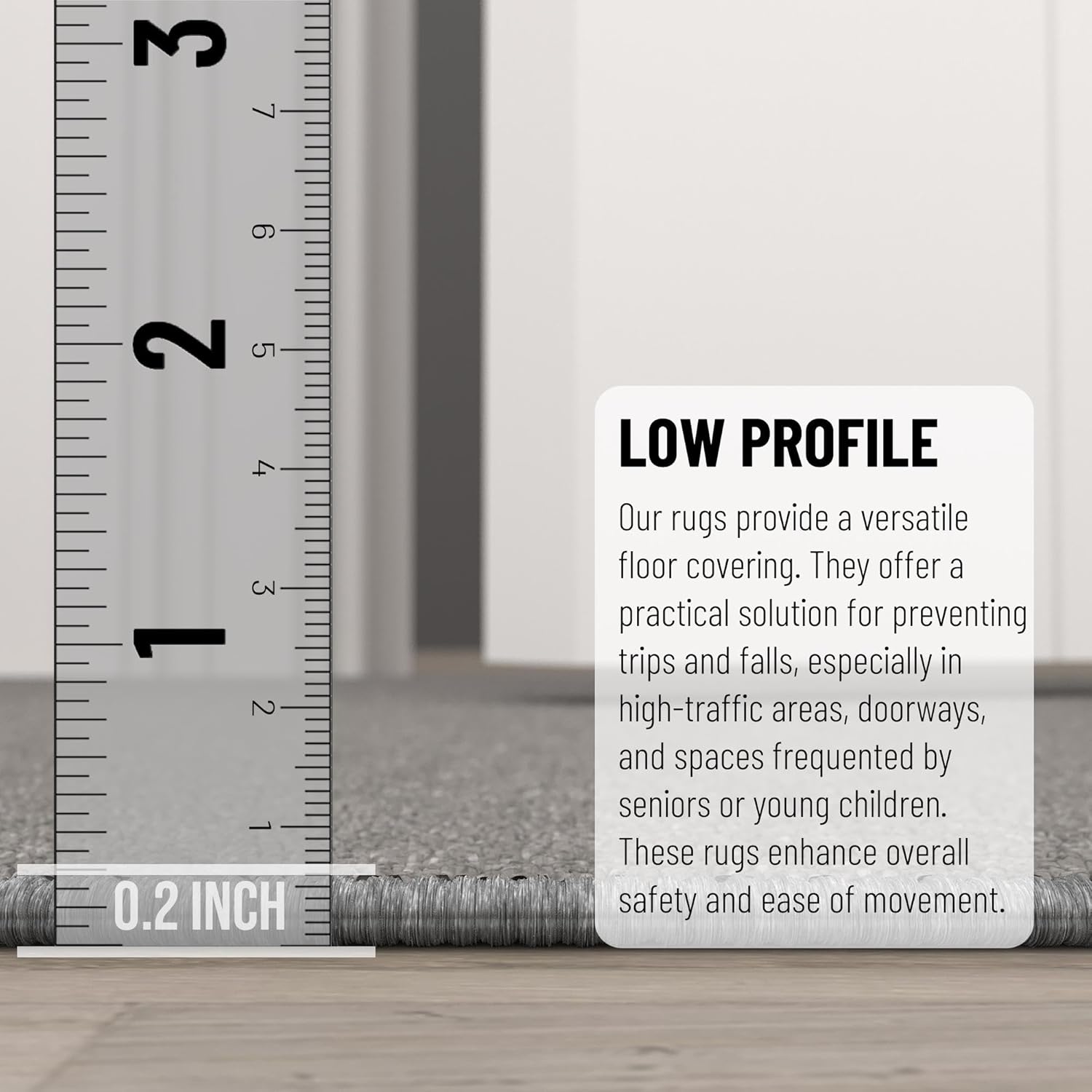 Small Gray Non-Slip Area Rug 2'3" x 3'