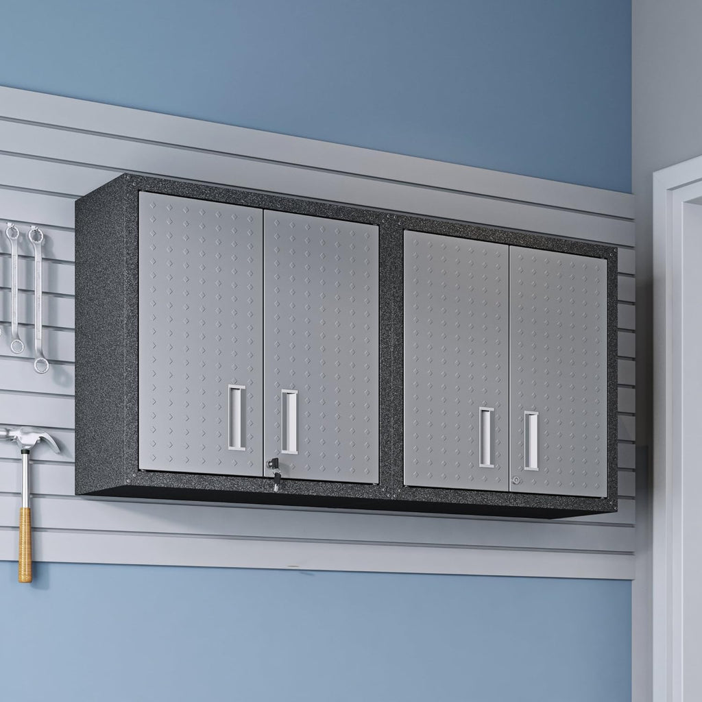 Black/Grey Floating Garage Storage Cabinet