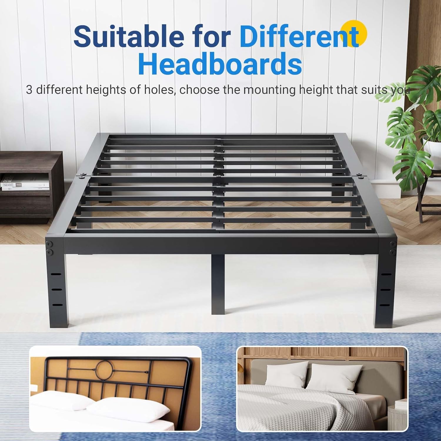 Full Size Metal Platform Bed Frame 14 Inch