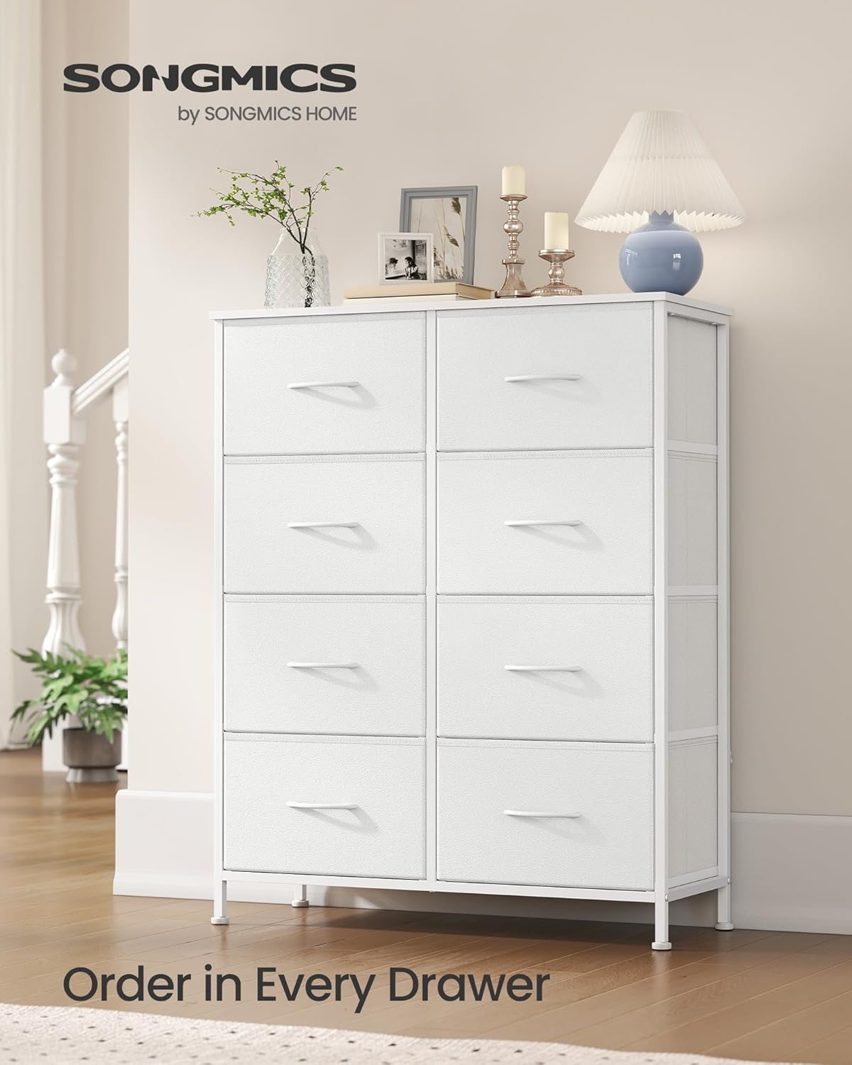 Bedroom Dresser with 8 Fabric Drawers