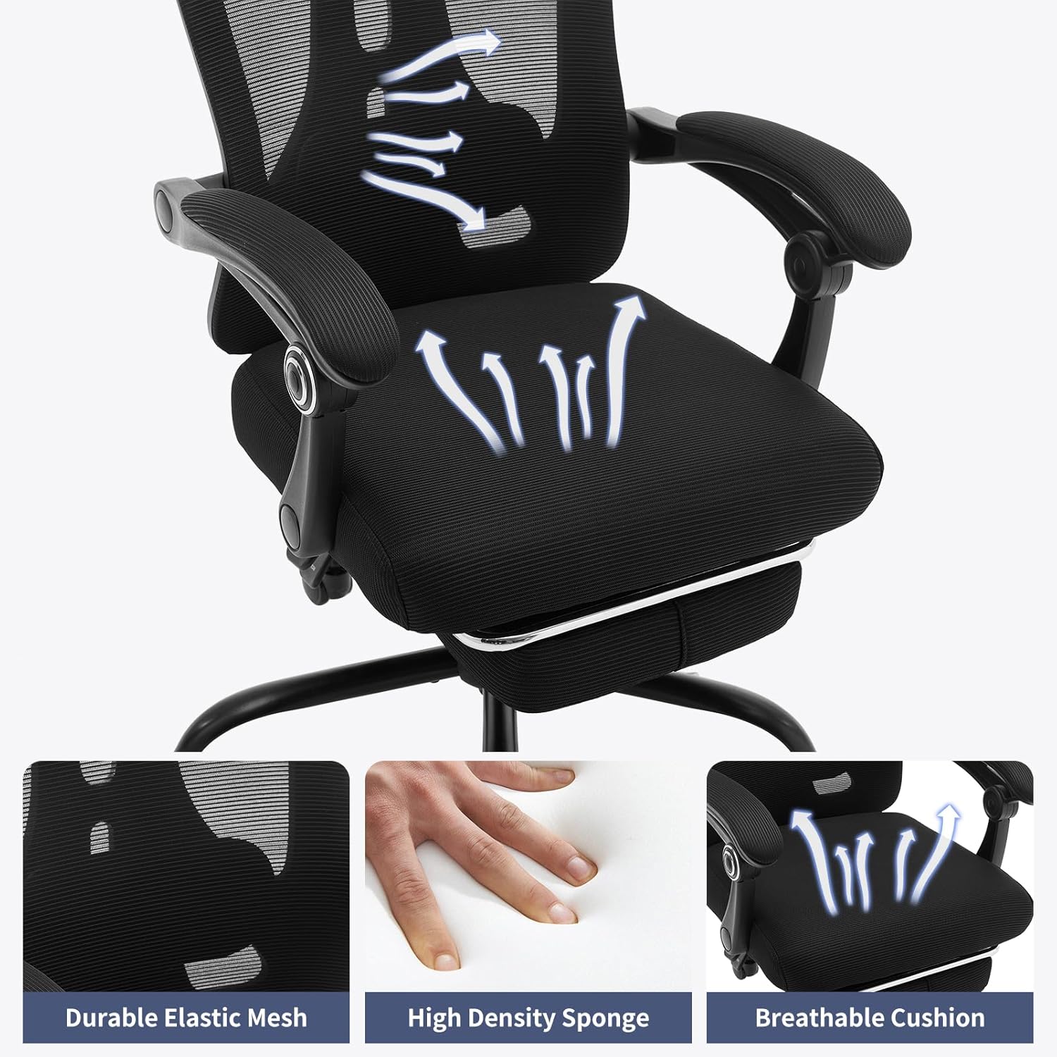 Ergonomic Office Chair with Footrest