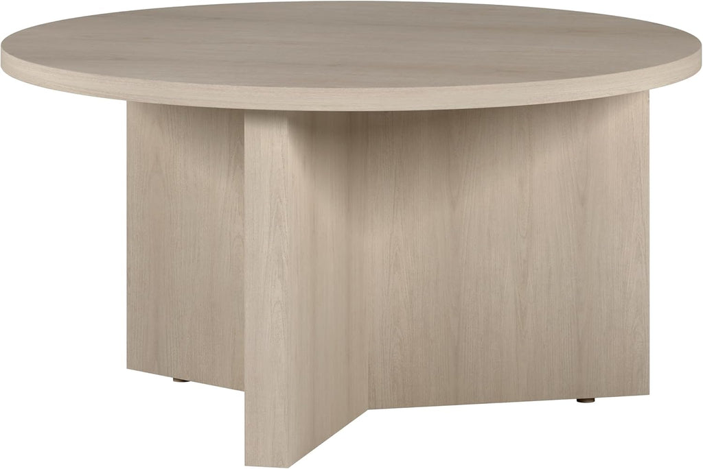 32" Round Wood Pedestal Coffee Table