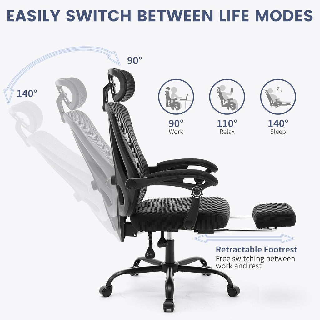 Ergonomic Office Chair with Footrest
