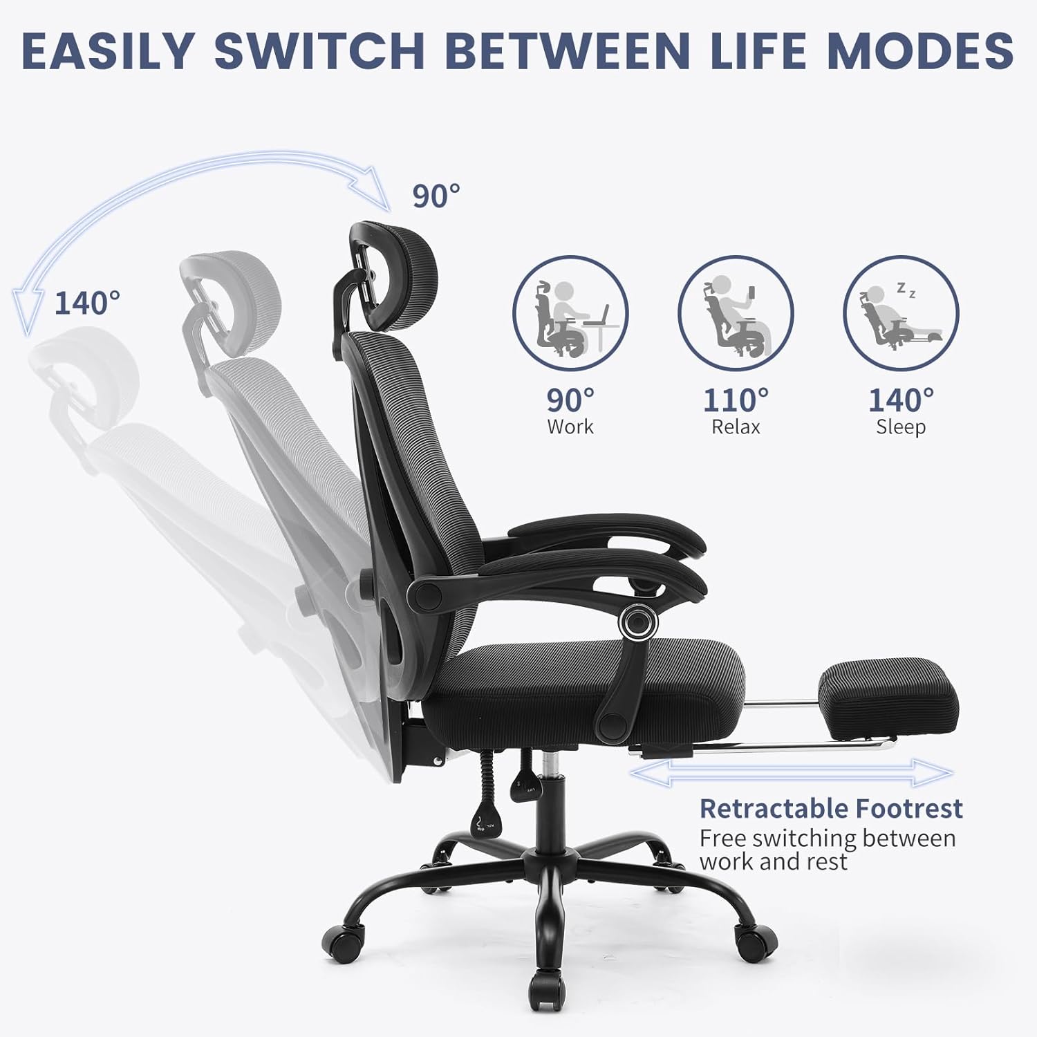 Ergonomic Office Chair with Footrest