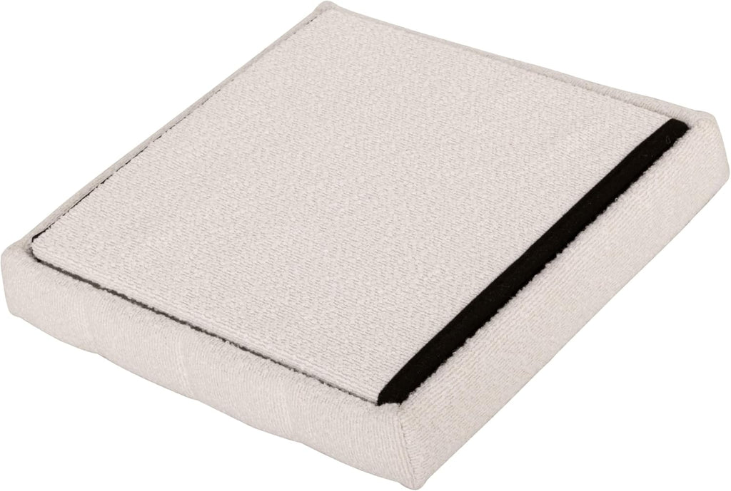 White Boucle Storage Ottoman 15.7" Cube