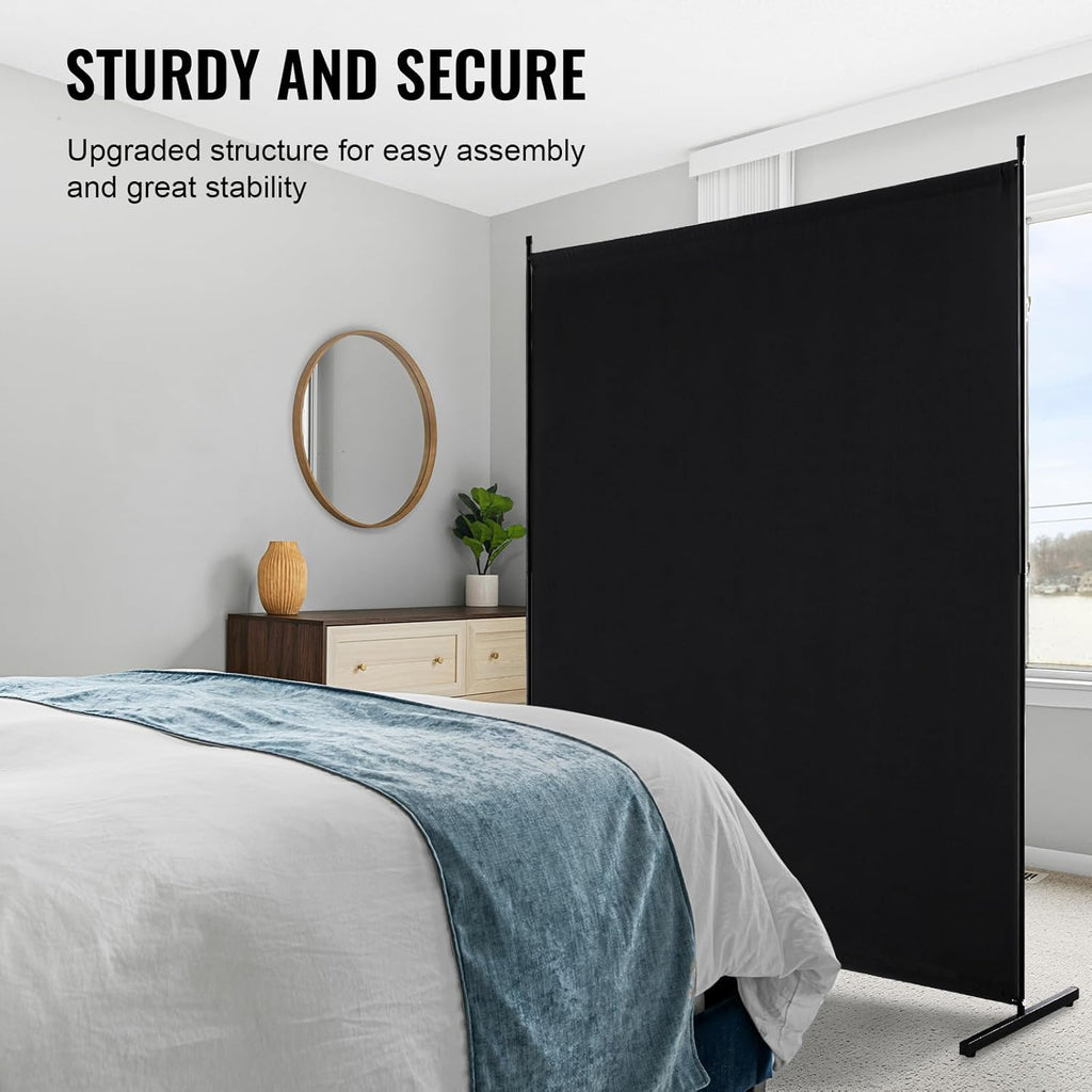6FT Black Room Divider Privacy Screen