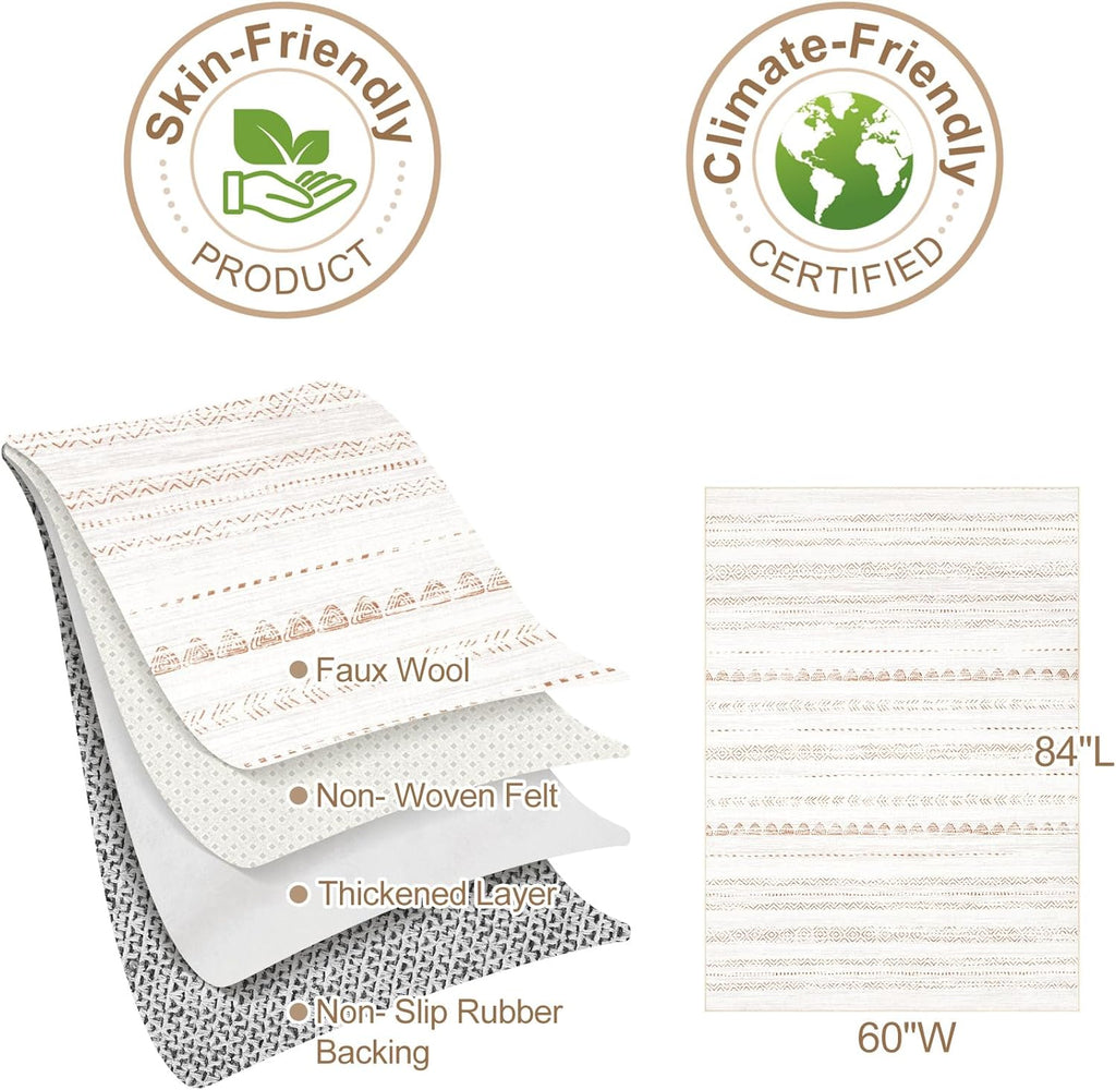 5x7 Washable Boho Area Rug