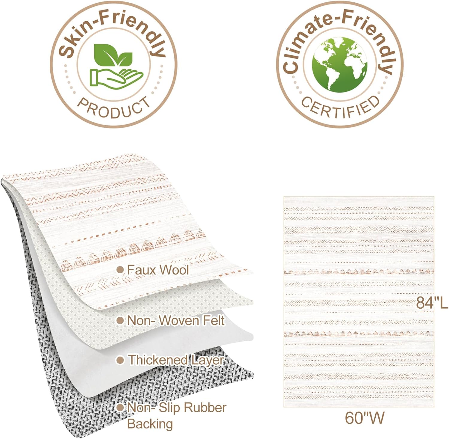 5x7 Washable Boho Area Rug