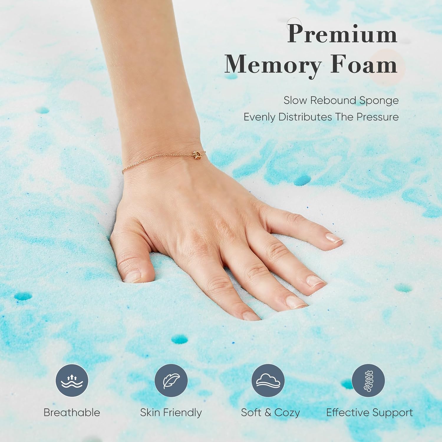 King Size Memory Foam Mattress Topper 2"