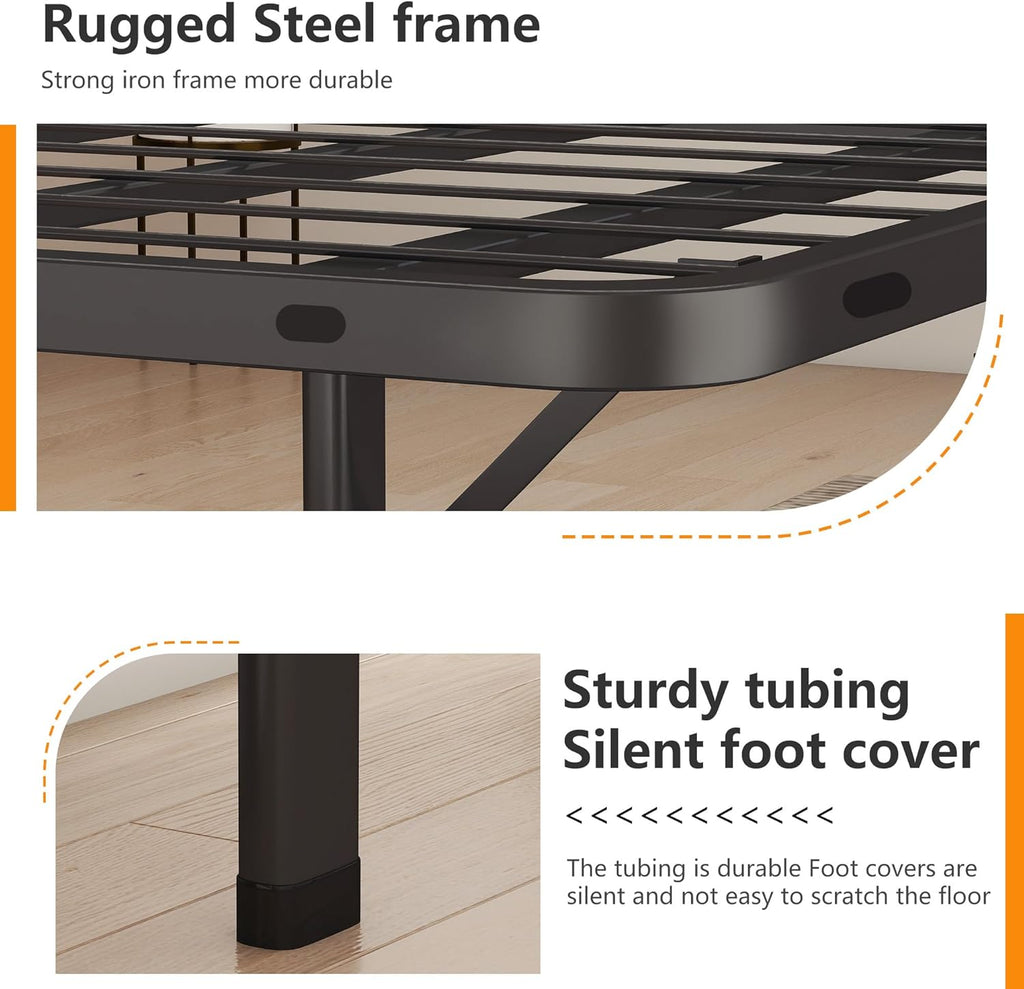 Twin Metal Bed Frame with Under-Bed Storage