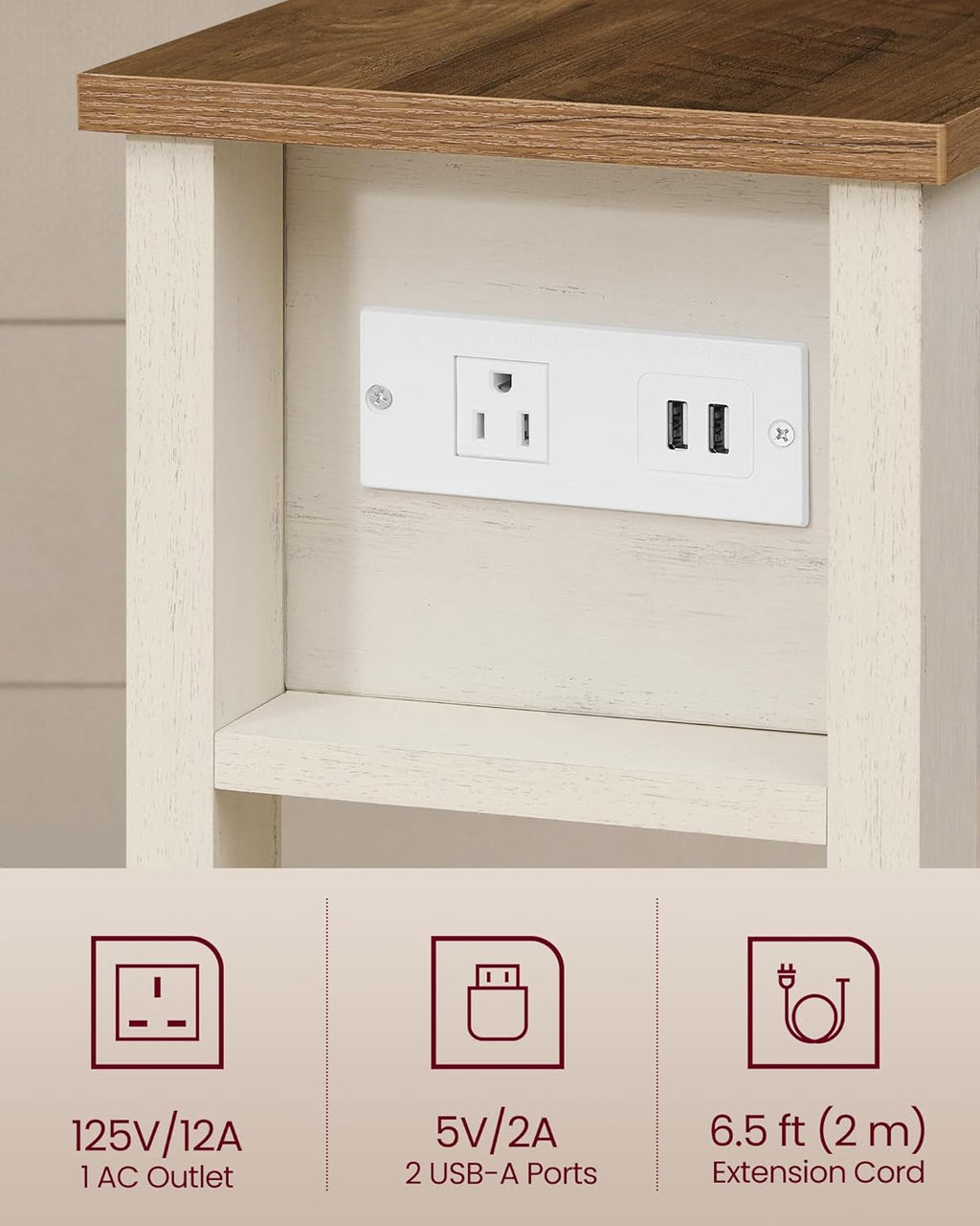 Farmhouse End Table with Storage Drawer