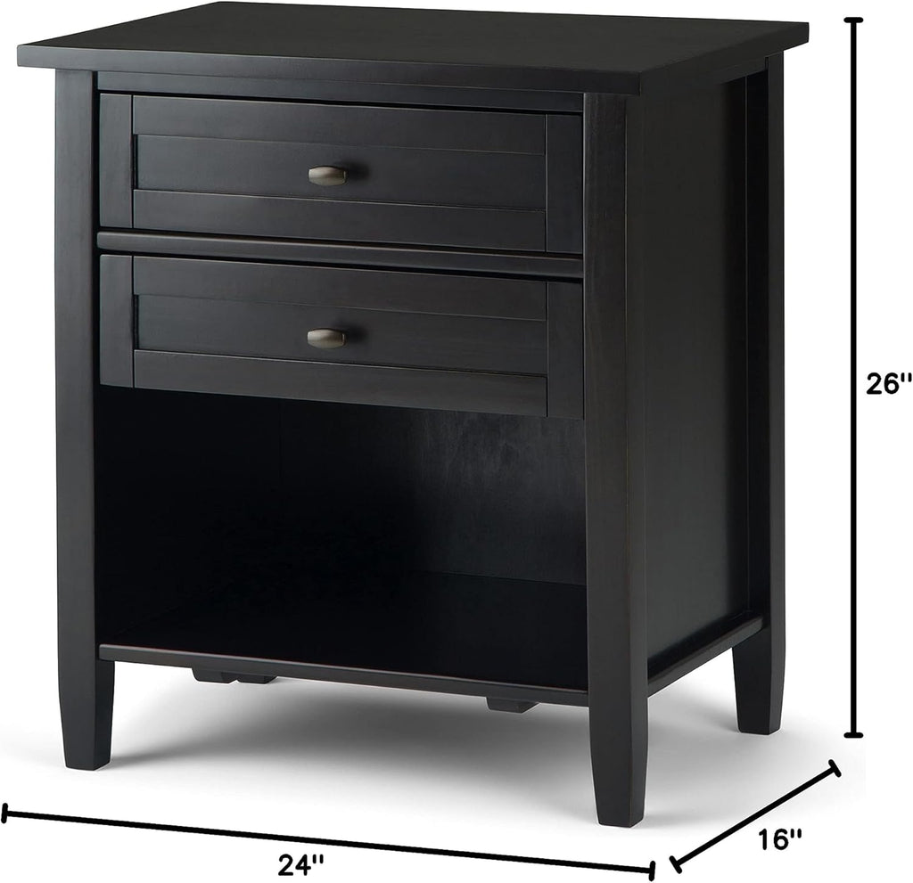 Solid Wood Nightstand 24" Wide