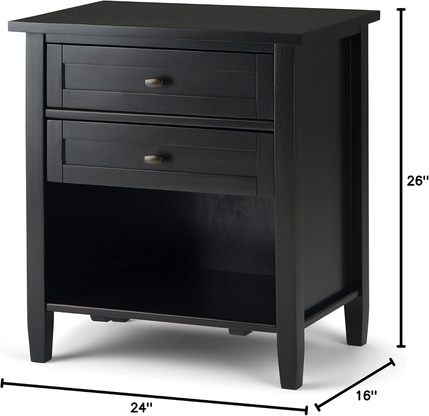 Solid Wood Nightstand 24" Wide