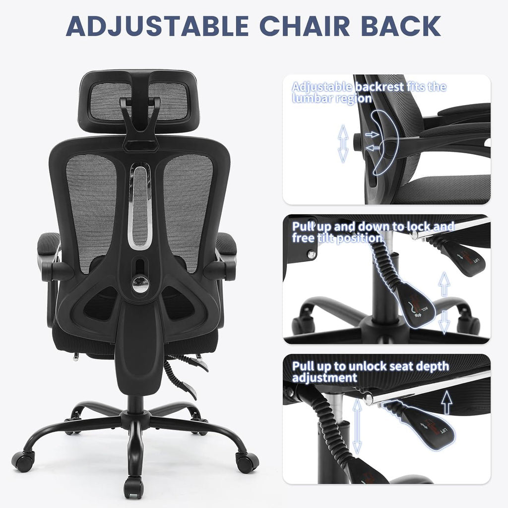 Ergonomic Office Chair with Footrest