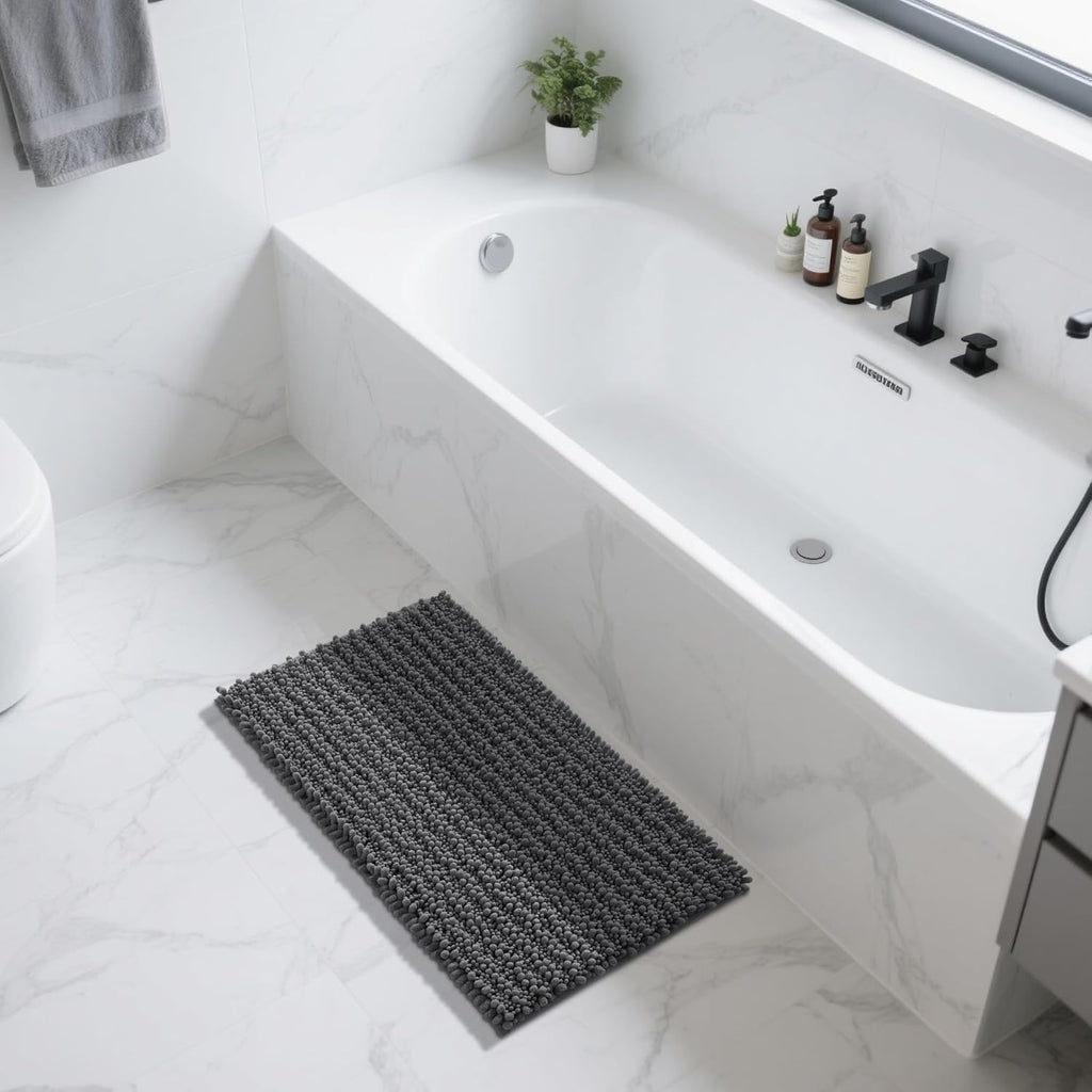 Large Dark Gray Bath Mat 36"x24"