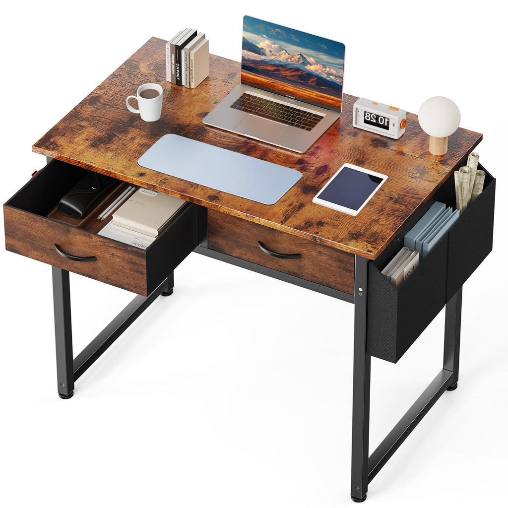 32" Home Office Desk with Drawers & Storage