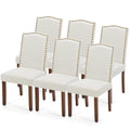 Set of 6 Dining Chairs with Wooden Legs