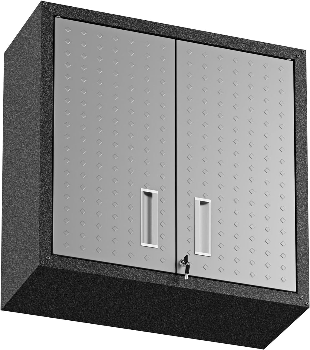 Black/Grey Floating Garage Storage Cabinet