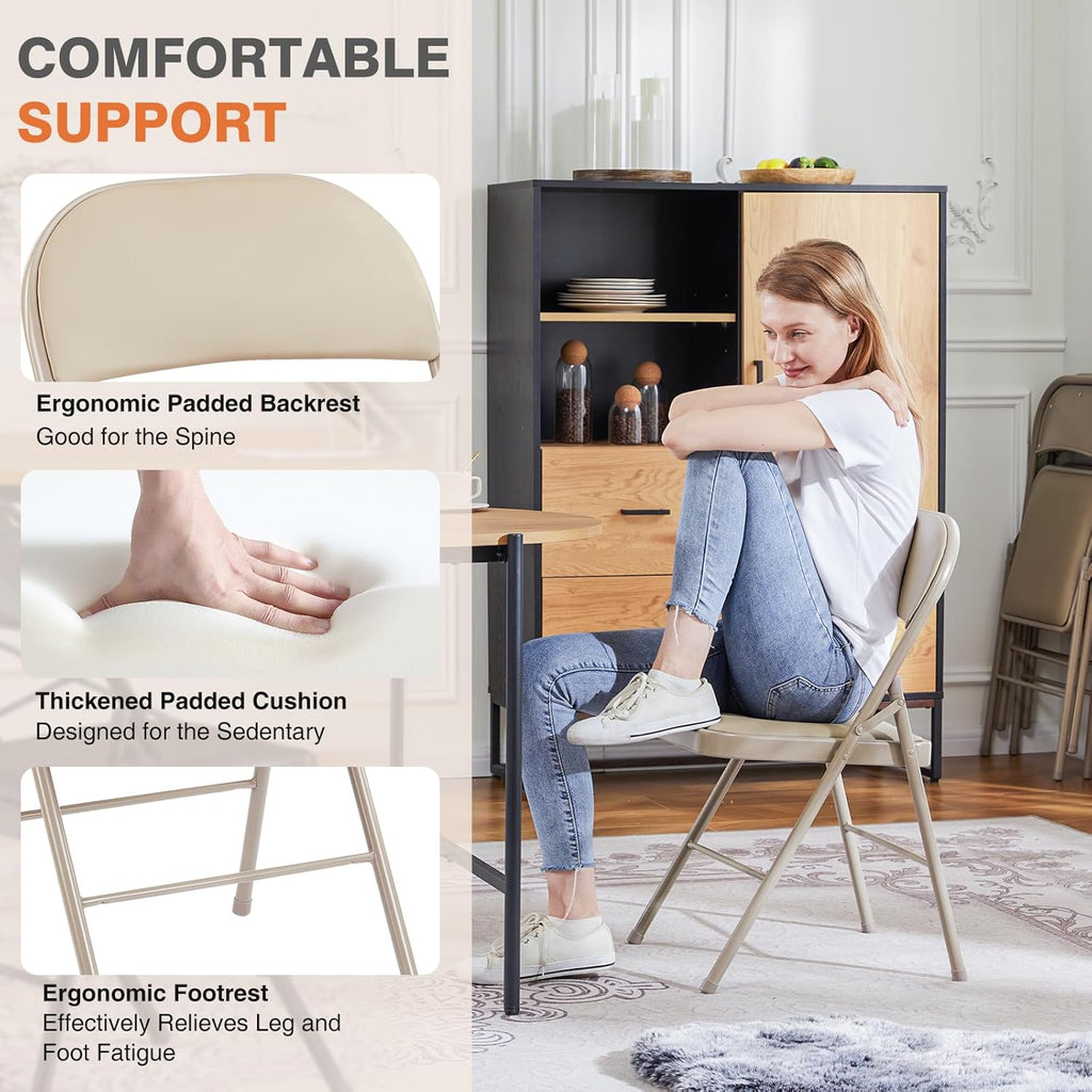 12-Pack Leather Padded Folding Chairs