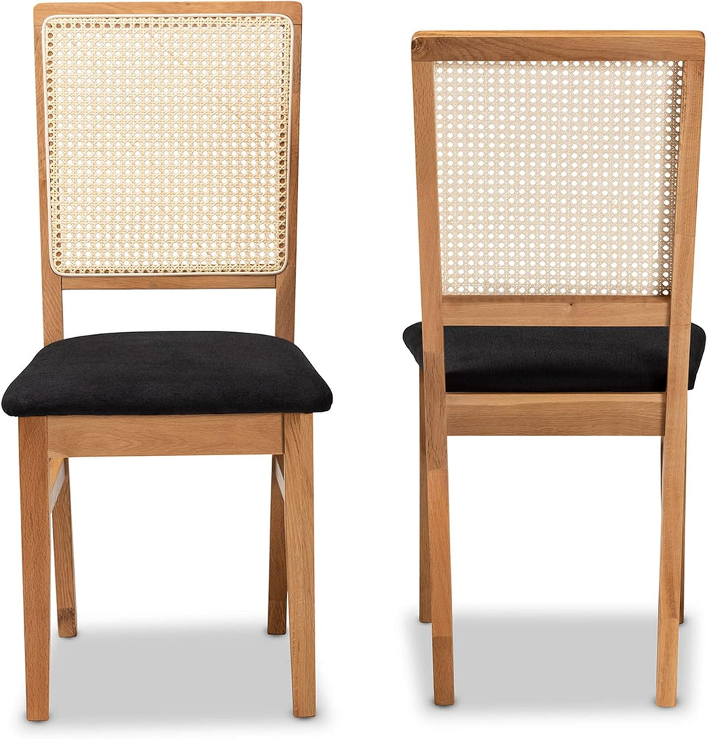 Mid-Century Modern Rattan Dining Chair Set