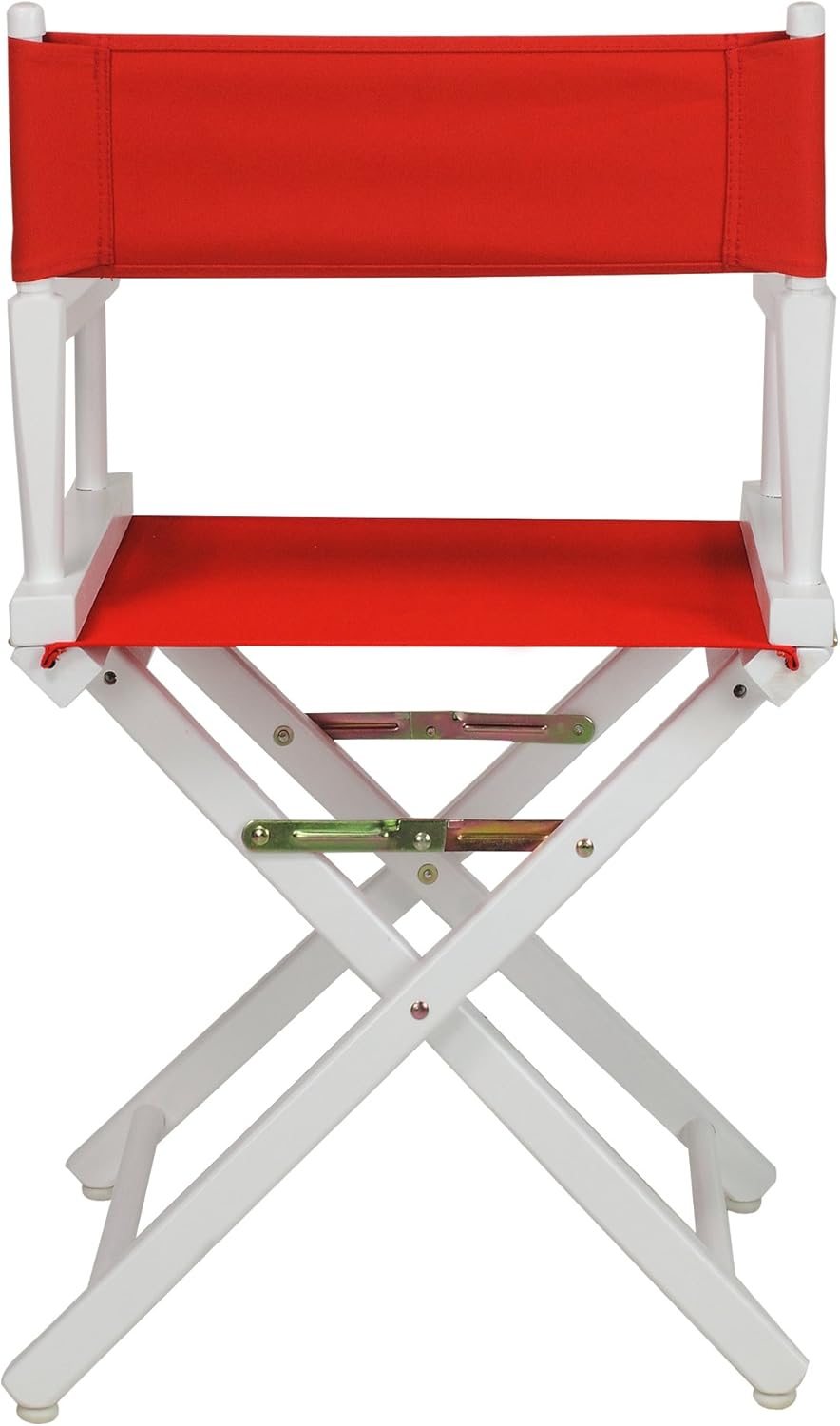 18" Director's Chair with White Frame and Red Canvas