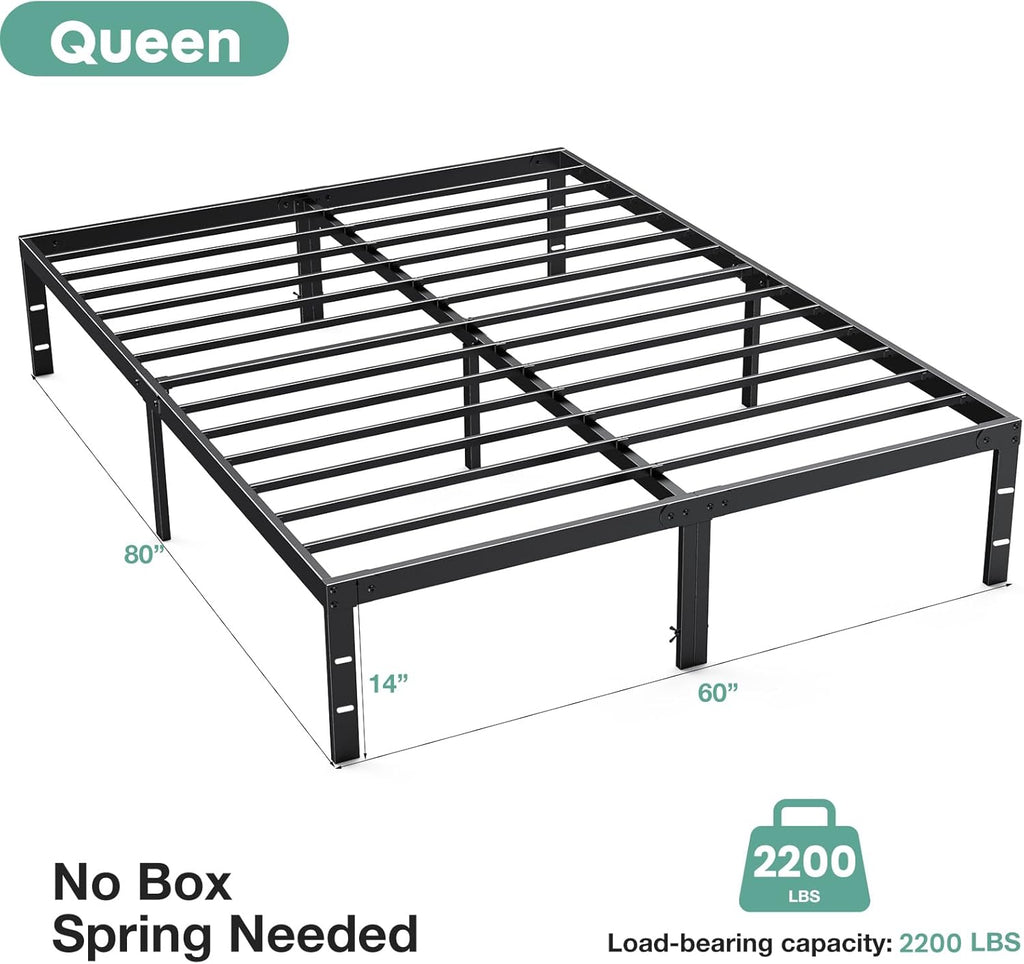 Queen Bed Frame with Storage 14" High