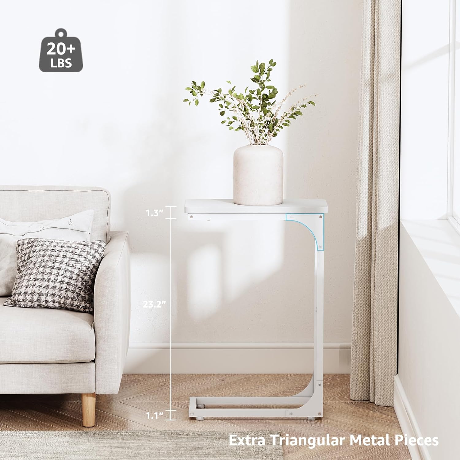 Set of 2 Narrow C-Shaped Side Tables