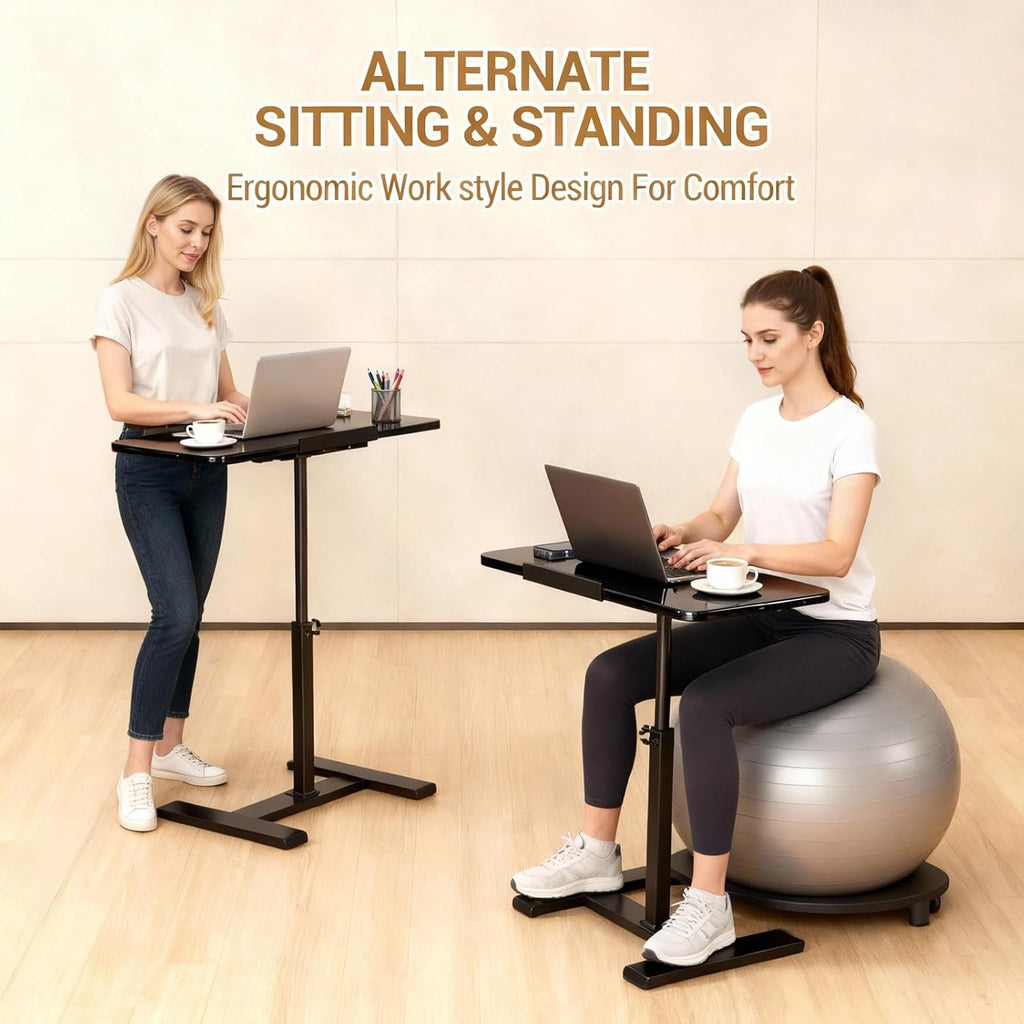 Height Adjustable Overbed Table with Wheels