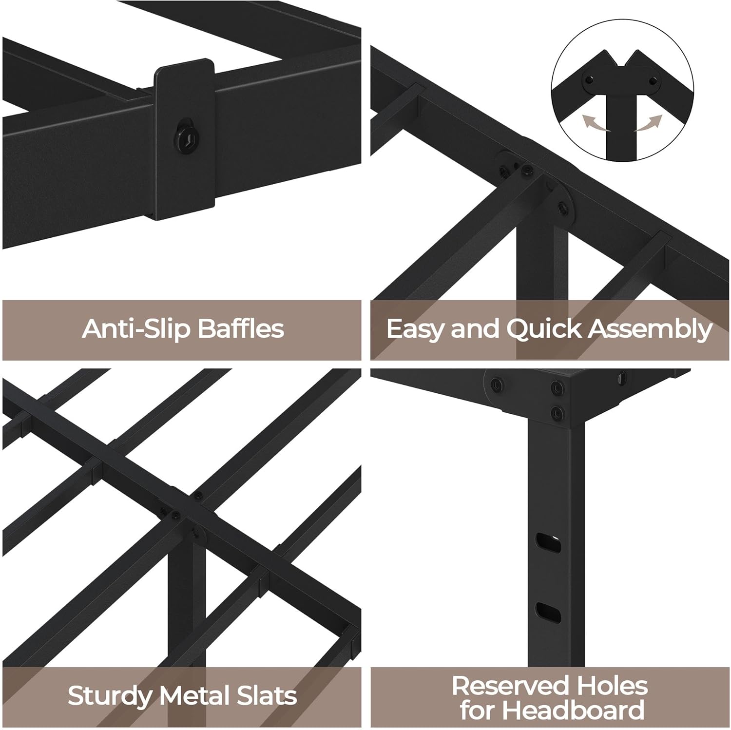 Queen Metal Bed Frame with Storage
