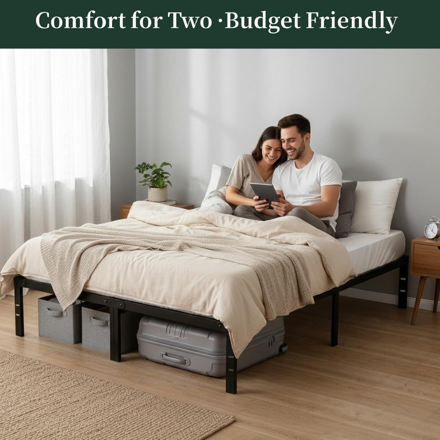 Full Size Metal Bed Frame 14" Platform
