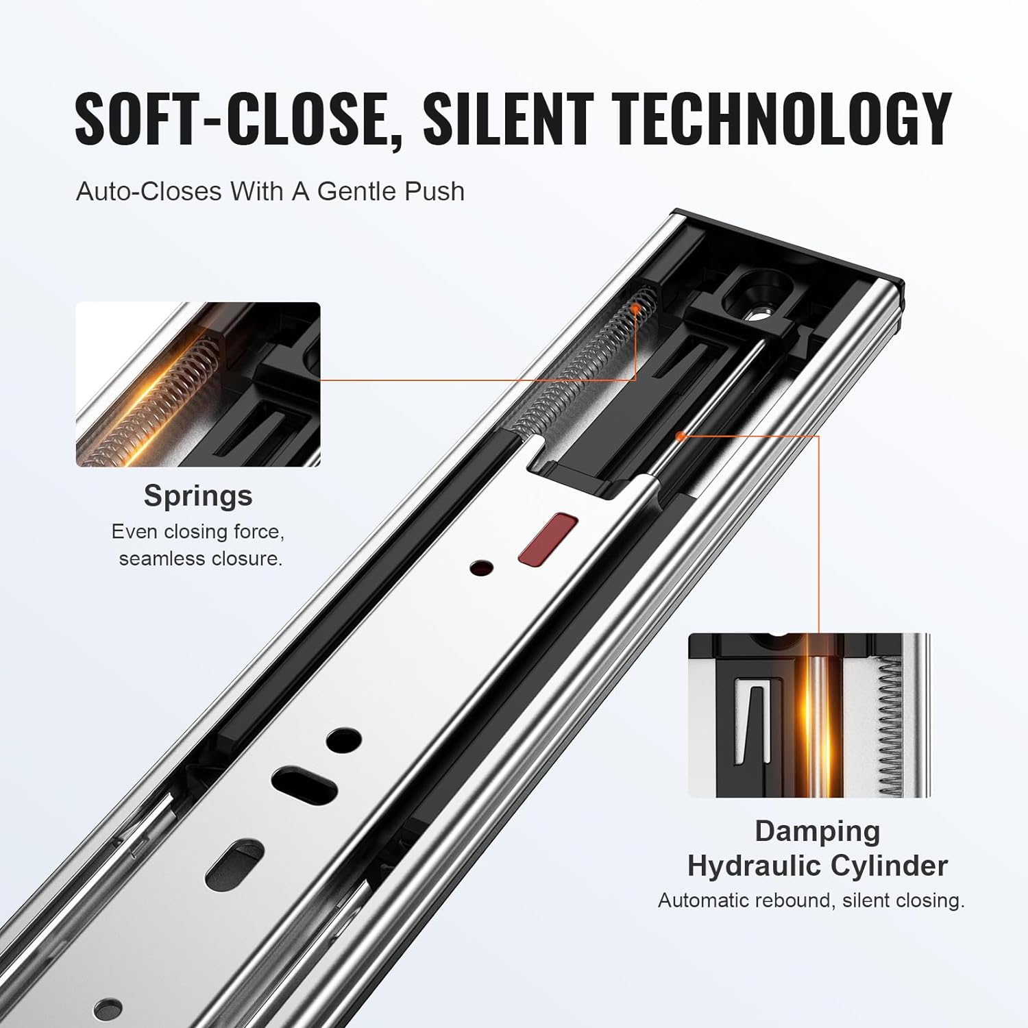 Full Size Set of 6 Soft Close Drawer Slides
