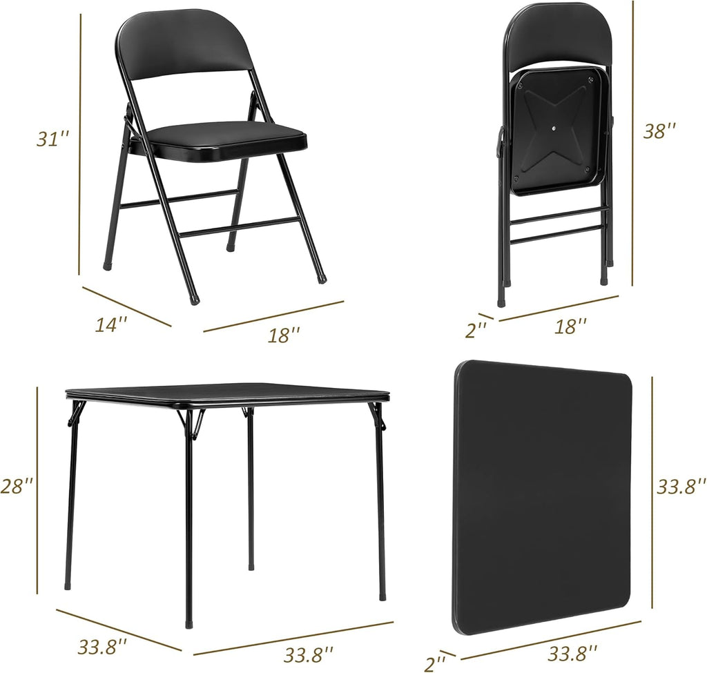 Folding Card Table & 4 Chairs Set