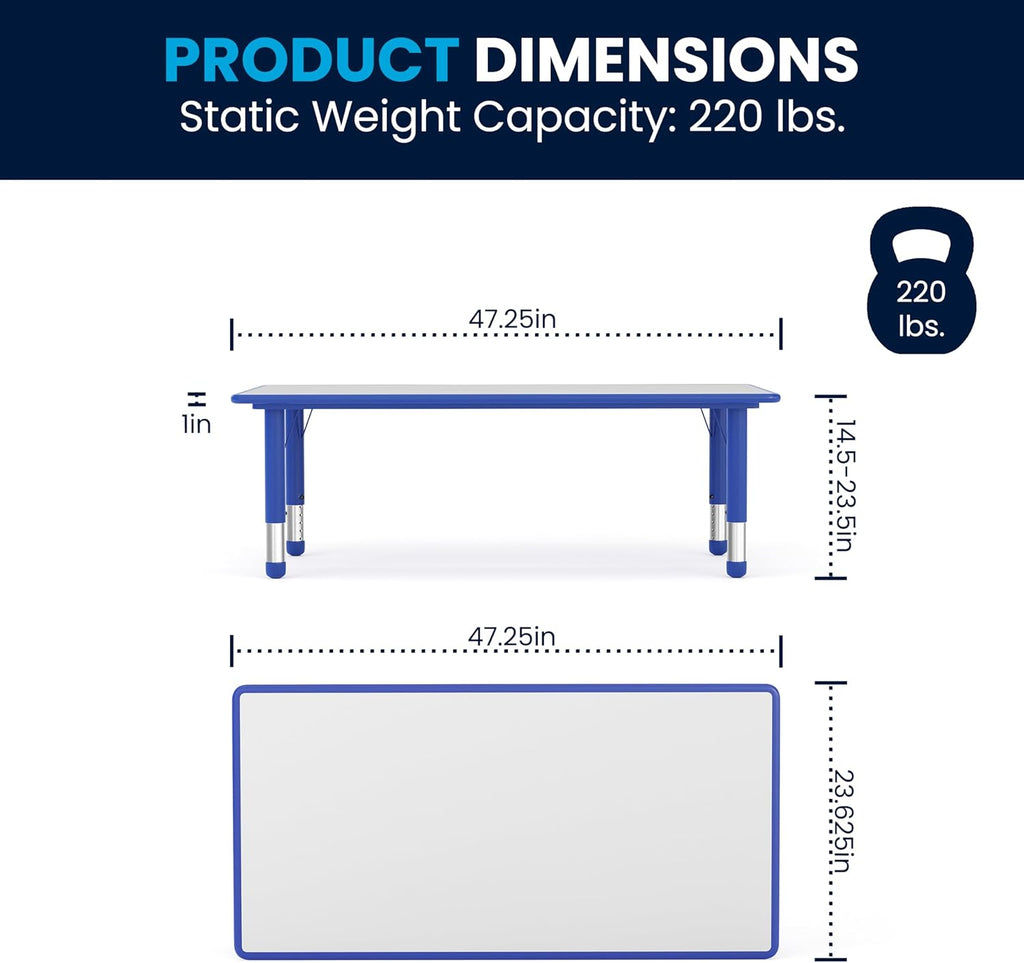 Adjustable Kids Activity Table 23.625" x 47.25"
