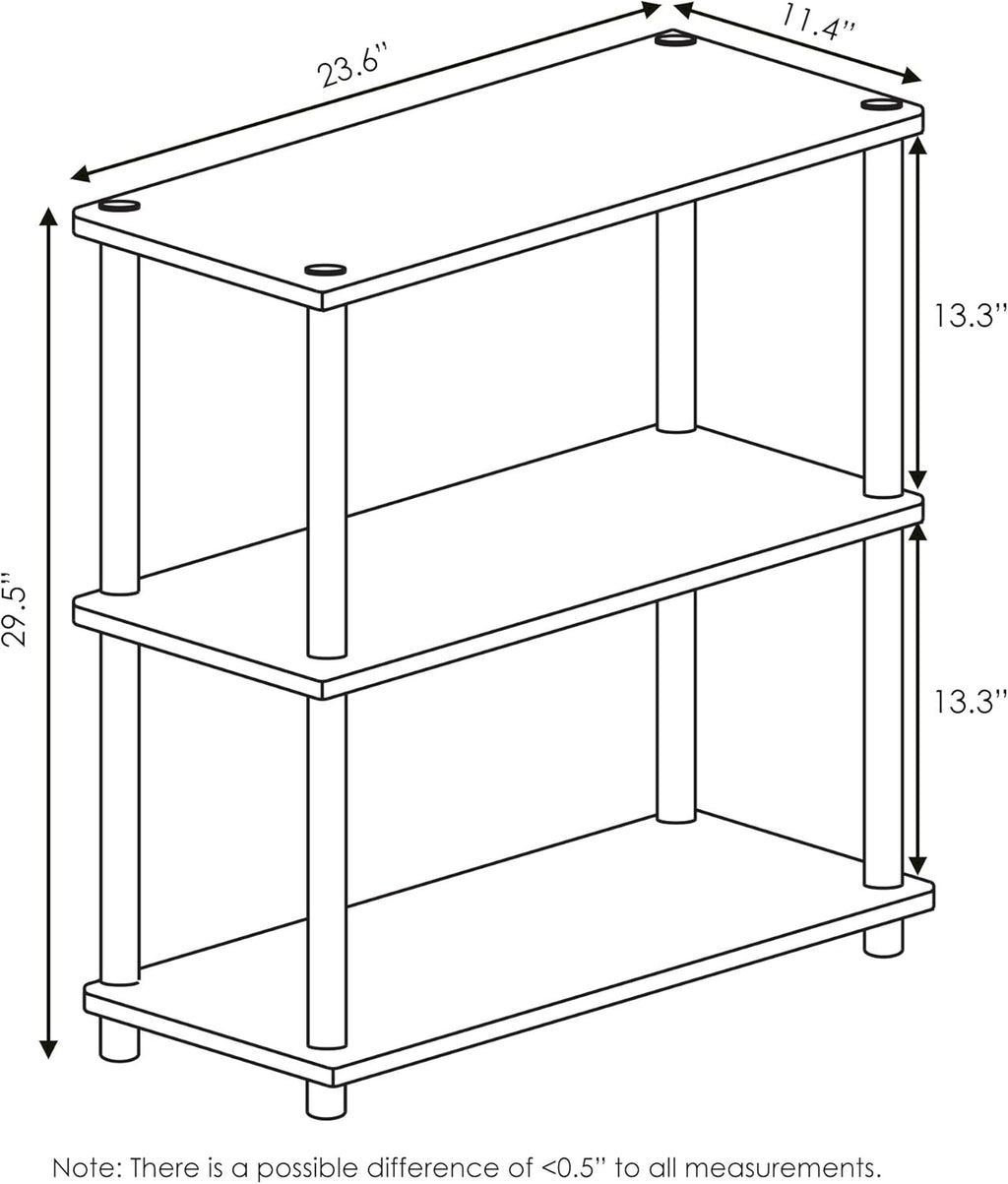 3-Tier Corner Bookshelf - Walnut