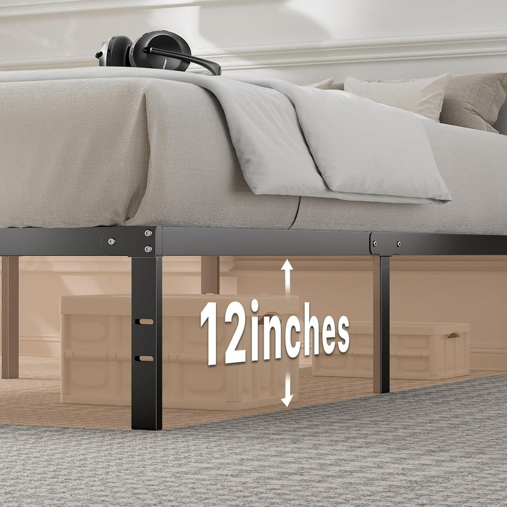 Twin Metal Platform Bed Frame with Storage