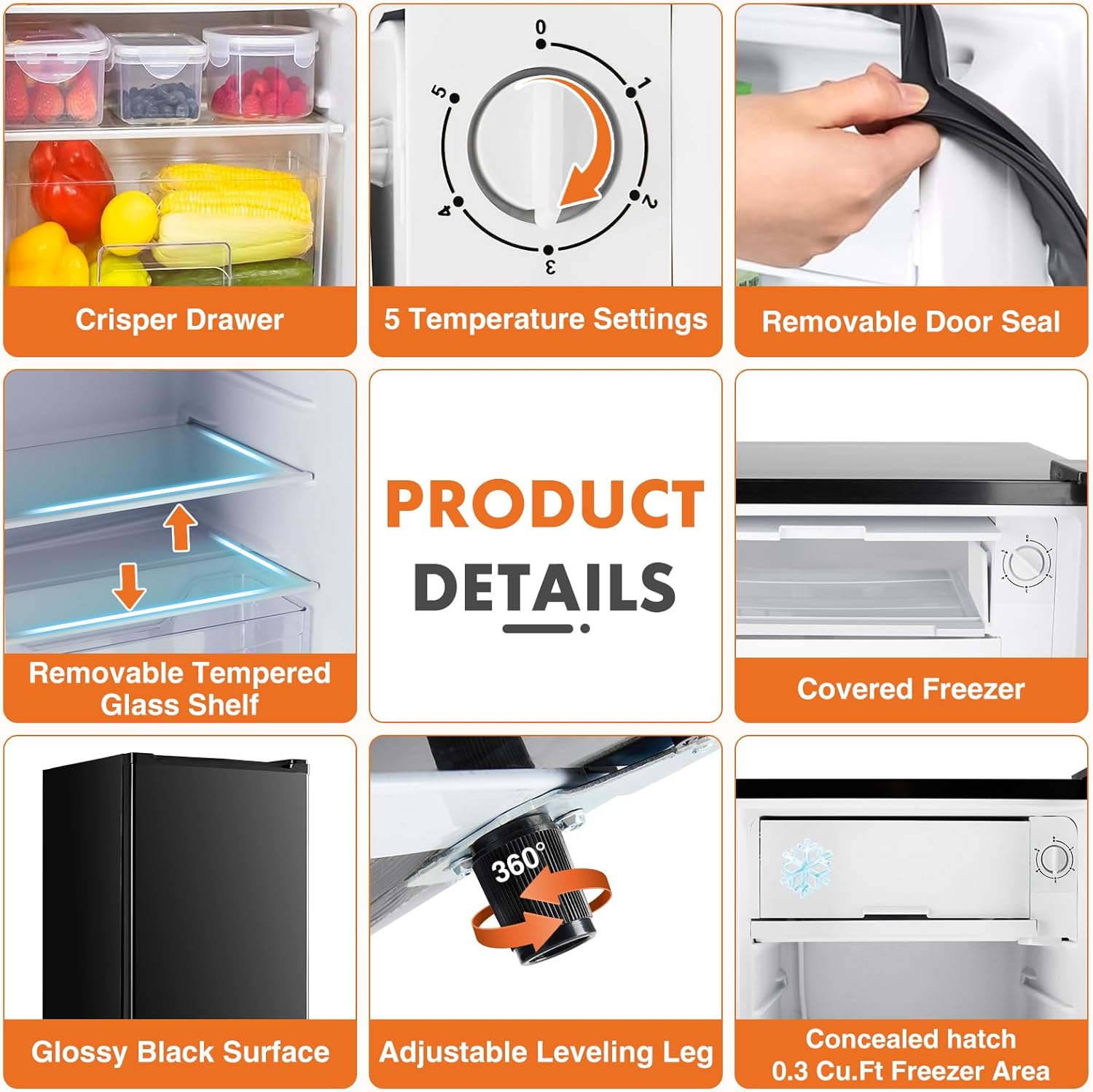 Small 3.2 Cu.Ft Mini Fridge with Freezer