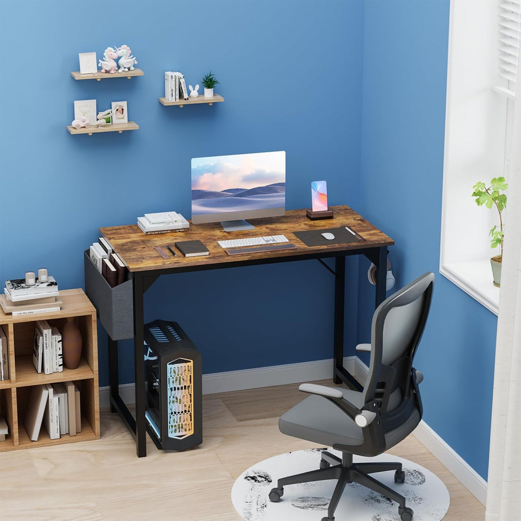 Small Wood Brown Computer Desk 40"