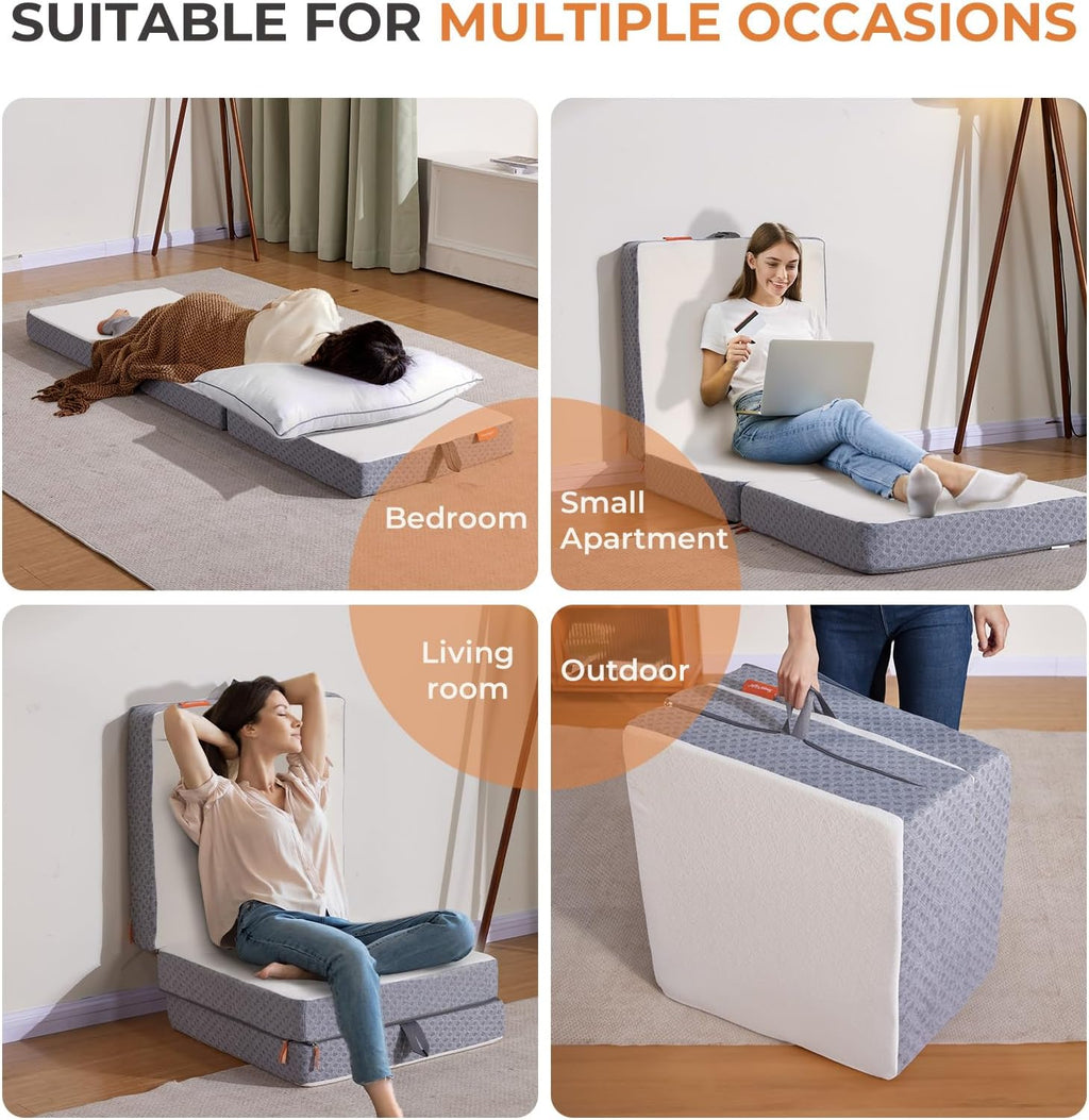 Medium Tri Folding Mattress 4-inch